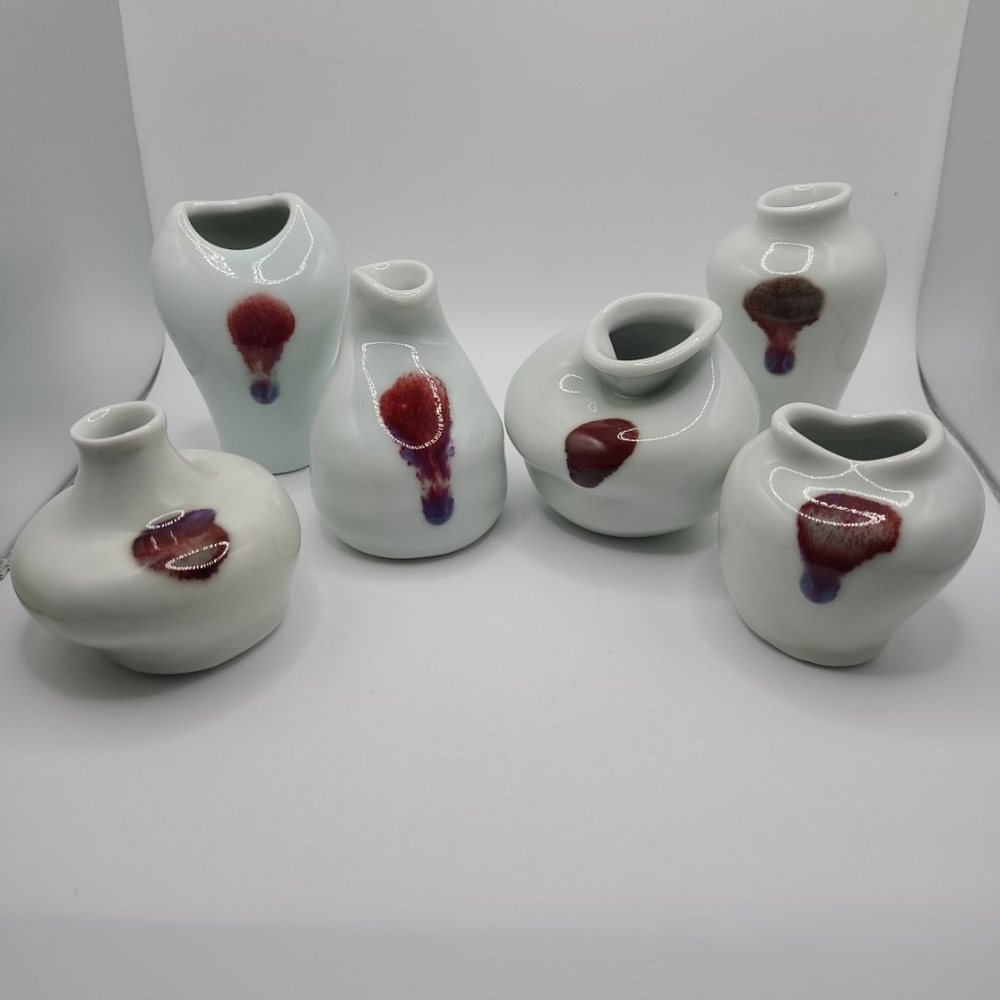 (6) Spin Modern Art Bud Vases